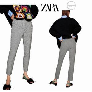 Nwt Zara Gingham trousers size Large